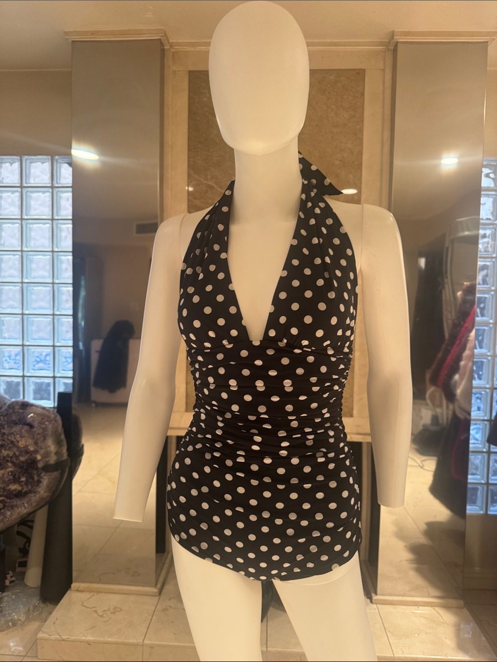 Dolce and Gabbana Polka Dot Halter Swimsuit